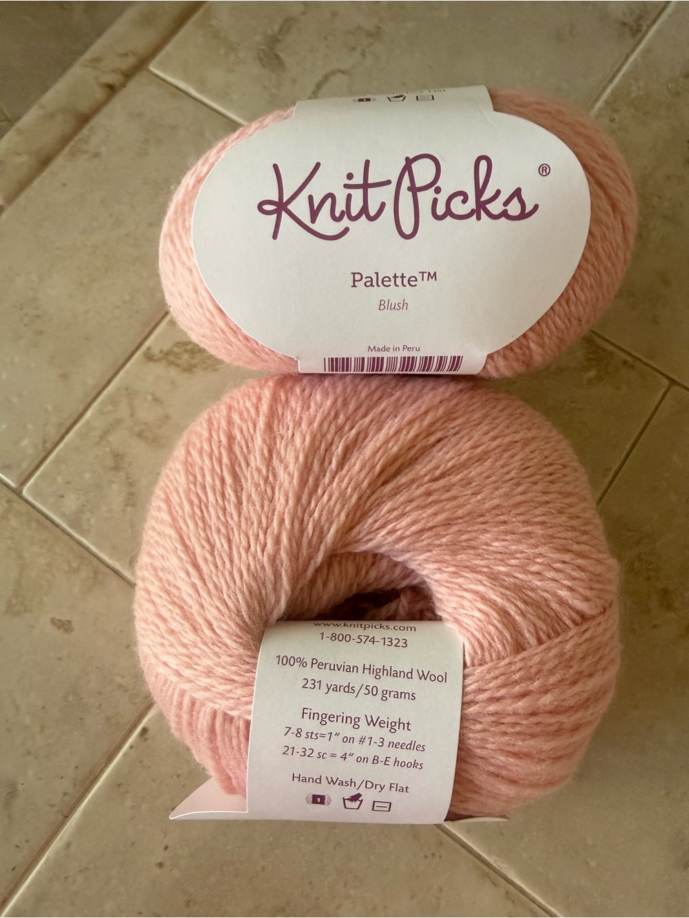 Knit Picks Palette Blush Fingering Weight Wool Yarn - Blush Pink